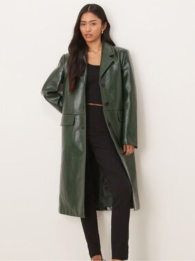 Mango Faux Leather Coat